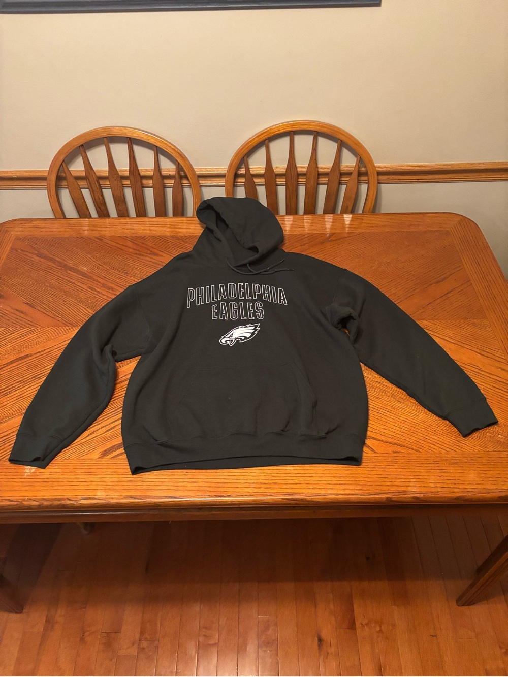 NFL Team Apparel Philadelphia Eagles Hoodie Mens Large L Green Pullover Football